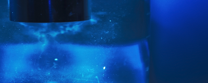 cavitation in glass beaker 3